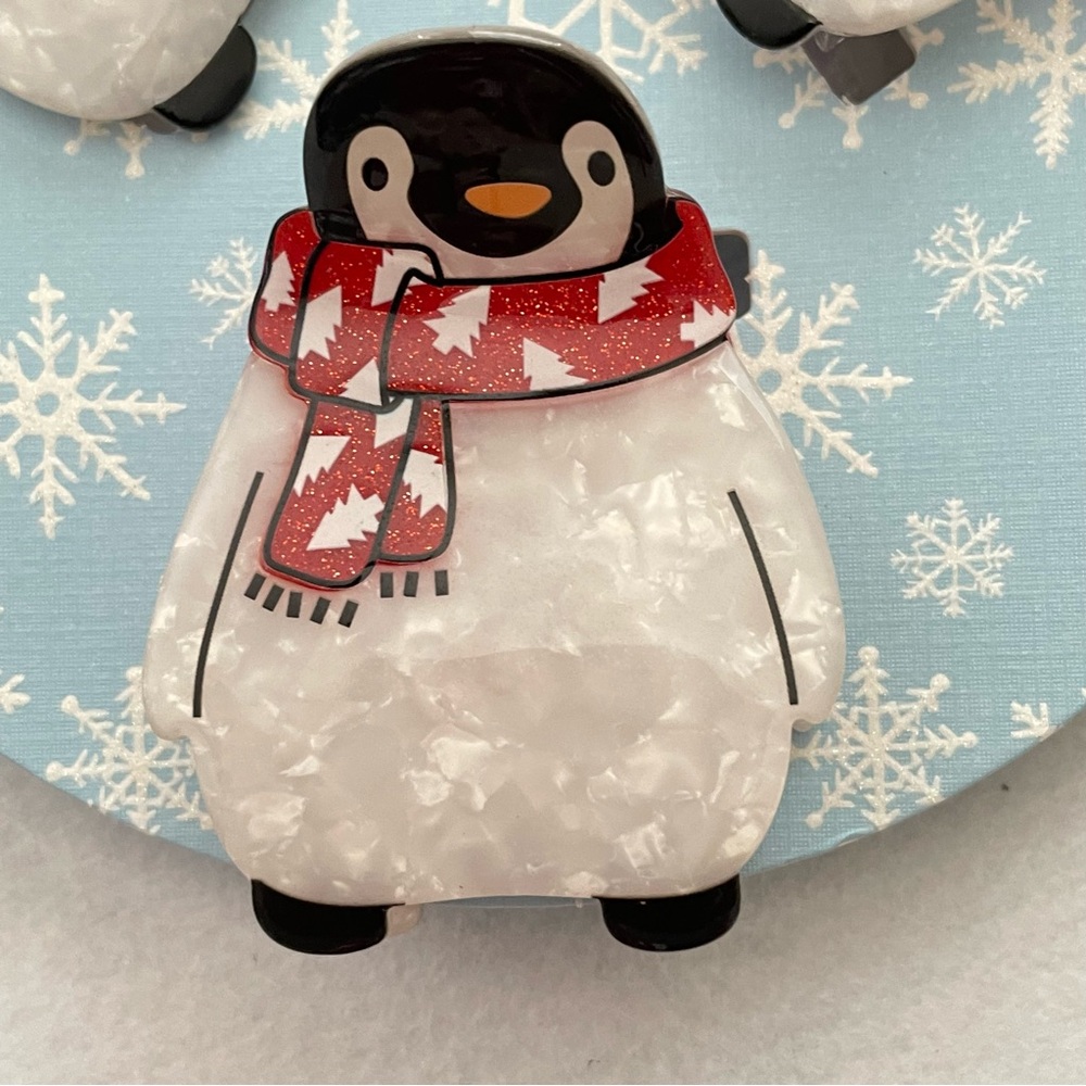 New Piper Snowman Claw Hair Clip Accessories Set of Three - Picture 4 of 6